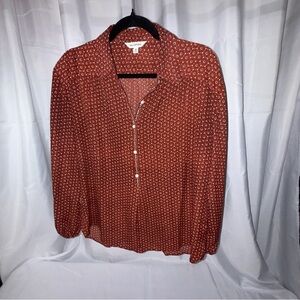 Max Studio Terracotta Floral Blouse #179